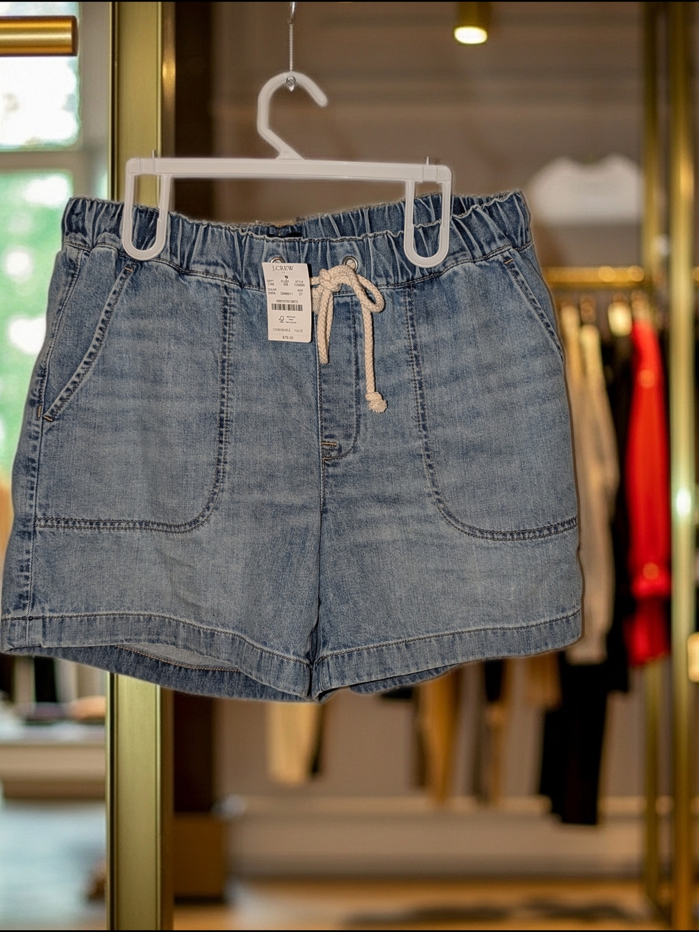 J. Crew Light Blue Denim Drawstring Shorts
